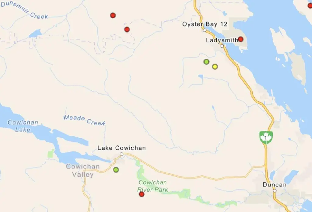 Severe lightning storm sparks wildfires in Cowichan